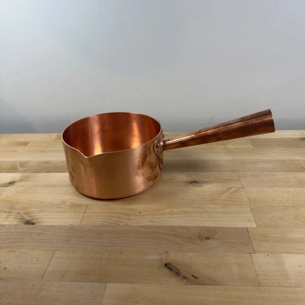 Mauviel 1830 France Copper Sugar Saucepan with Pour Spout 5.5 Inch Handcrafted